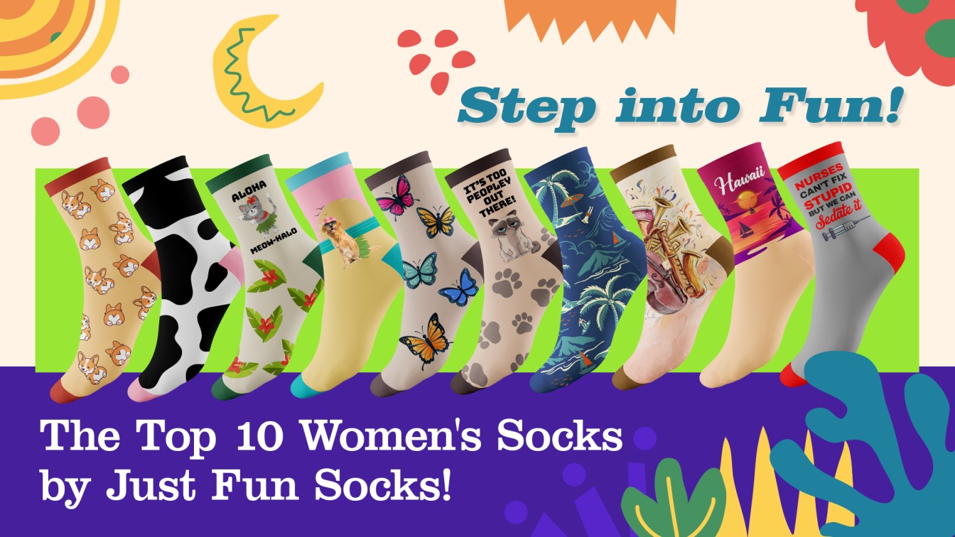 Step into Fun The Top 10 Women's Socks by Just Fun Socks!