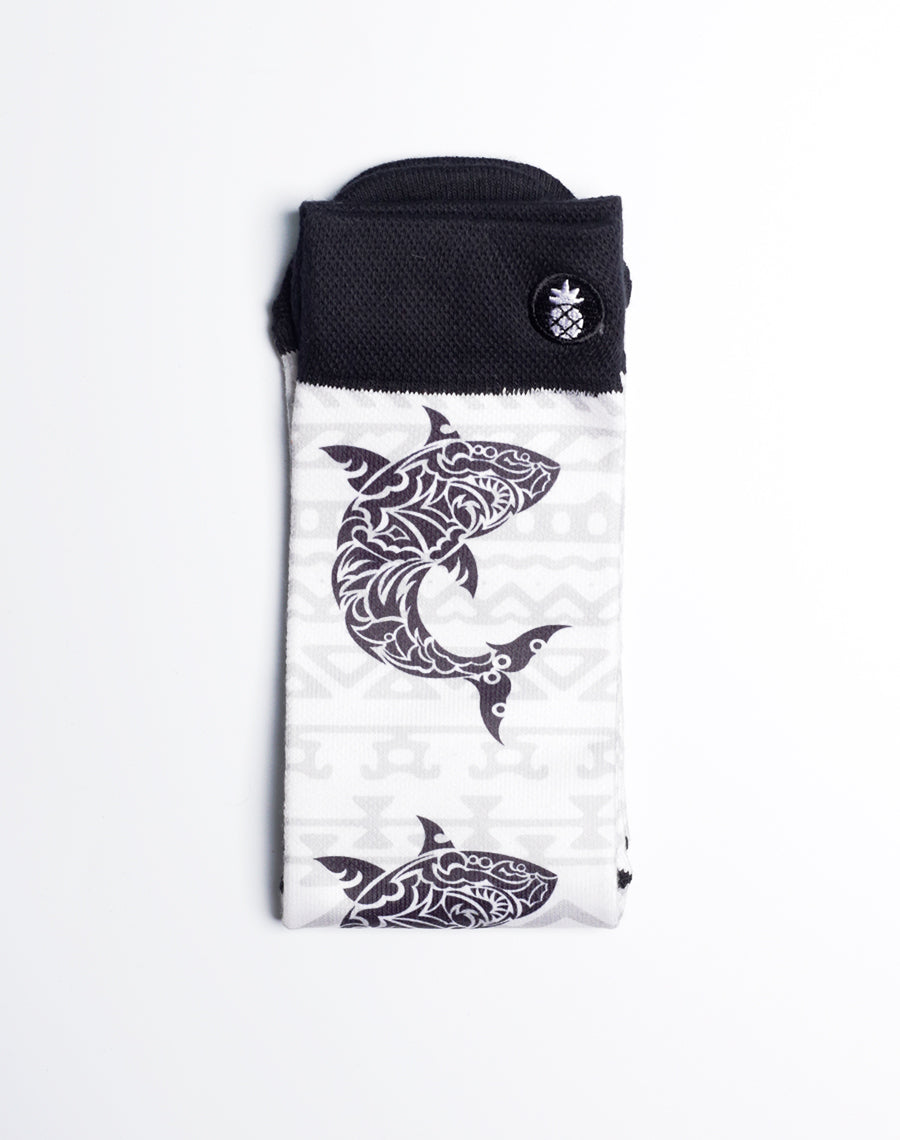 Unisex Tribal Great White Shark Printed Crew Socks