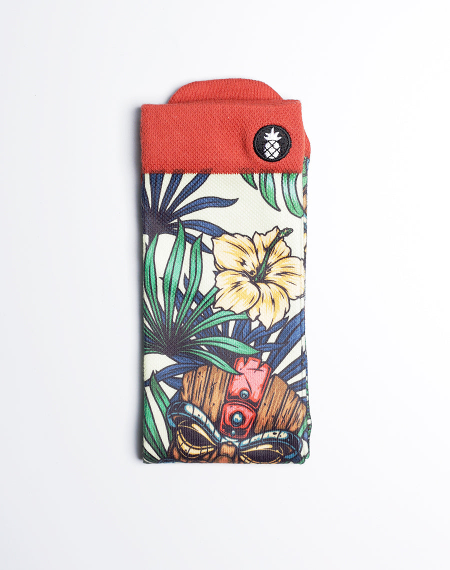 Tiki Tribe Floral Printed Multicolor Crew Socks