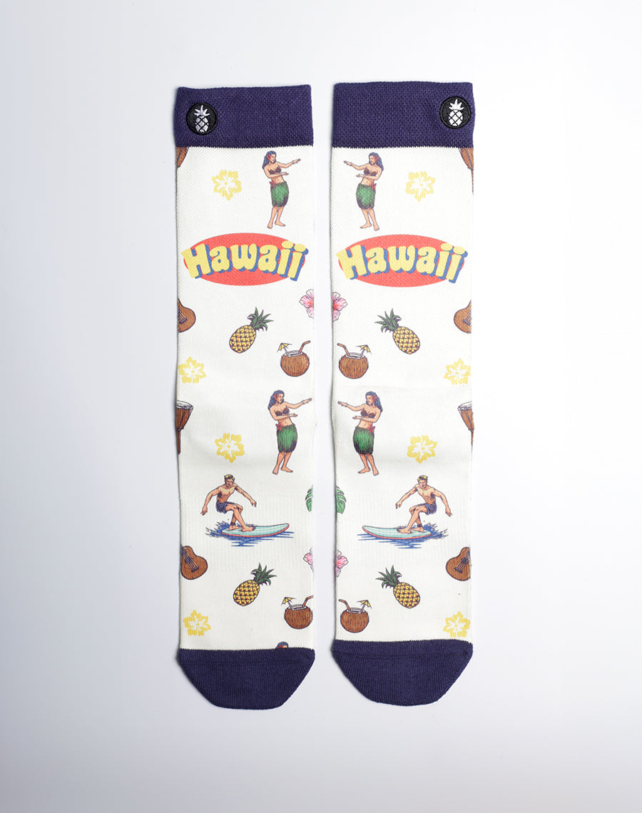 Vintage Aloha Spirit Printed Crew Socks