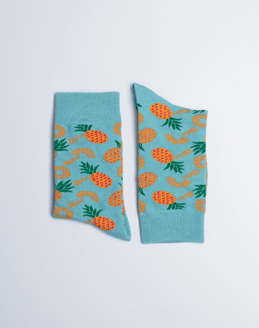 Aloha Pineapple Tropical Crew Socks for Kids - Premium quality novelty printed  comfy socks