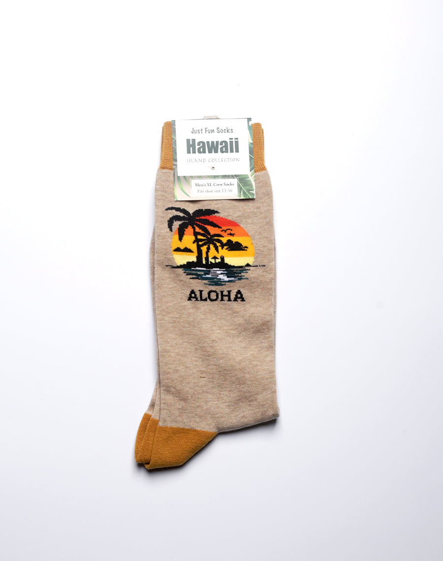Aloha themed socks in beige for everyday comfort
