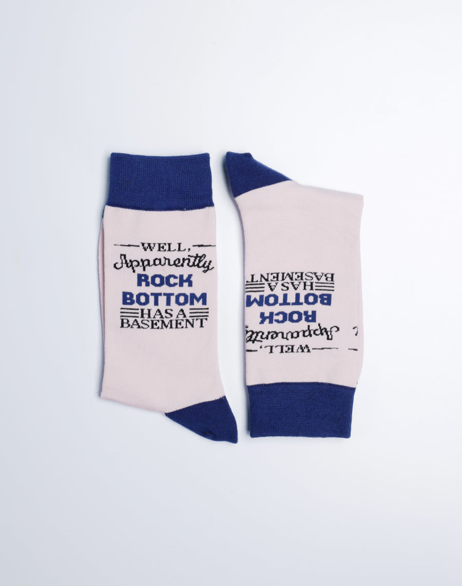 Grey Color Socks - Rock Bottom has a Basement Printed Socks for Women