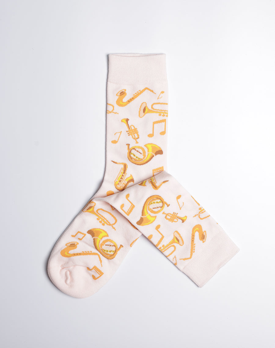 Women's Brass Instruments Jazz Music Crew Socks