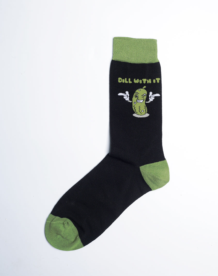 Printed Socks for Men - Funny Dill with it Pickle Socks