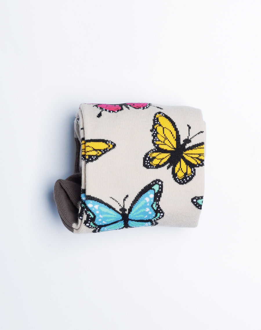 Butterflies Animal Socks for Women - Cute, Cotton Made, Machine Washable Socks
