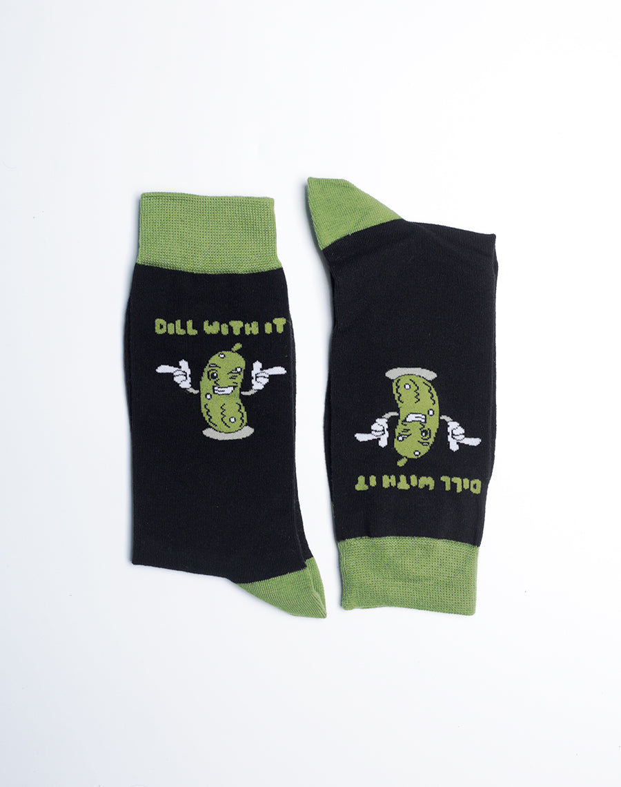 Pickle Theme Food Socks - Deal With It Printed Cotton Socks