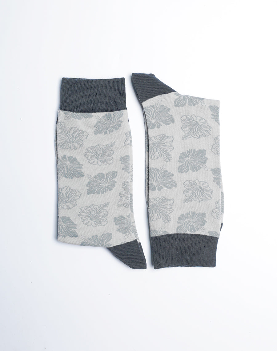 Single Tone Floral Crew Socks - Simple Novelty Socks for Gifting