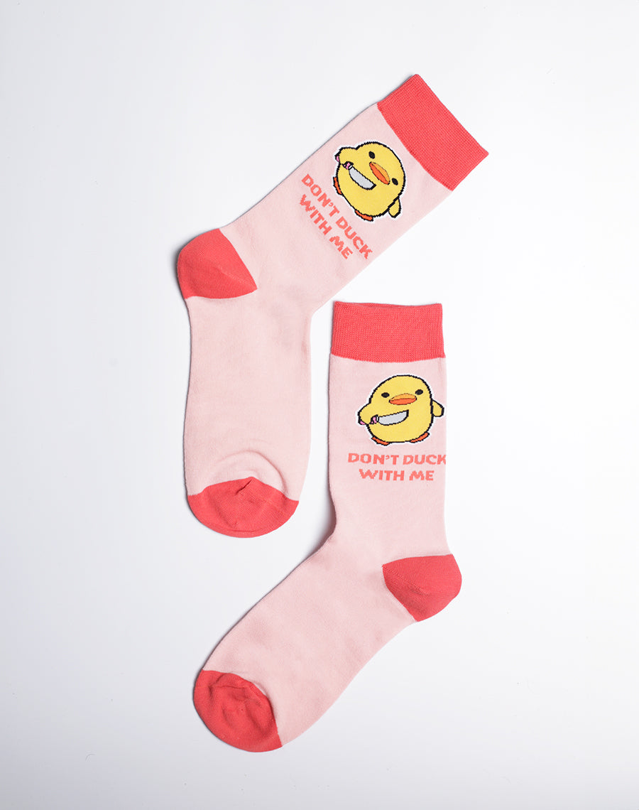 Women's Don't Duck With Me Funny Crew Socks