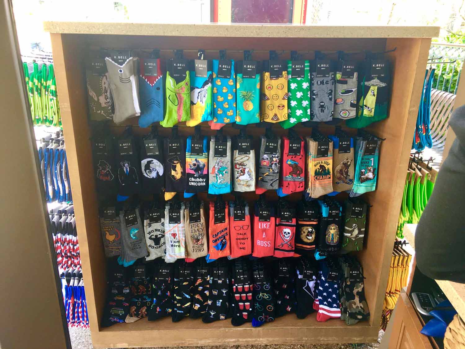 Colorful Pop Culture Vacation Socks Store at Disney World - Just Fun Socks
