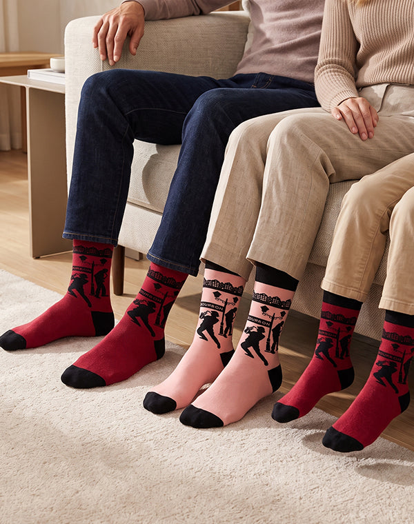 Family Bourbon Street Jazz Matching Crew Socks | 3-Pair Bundle