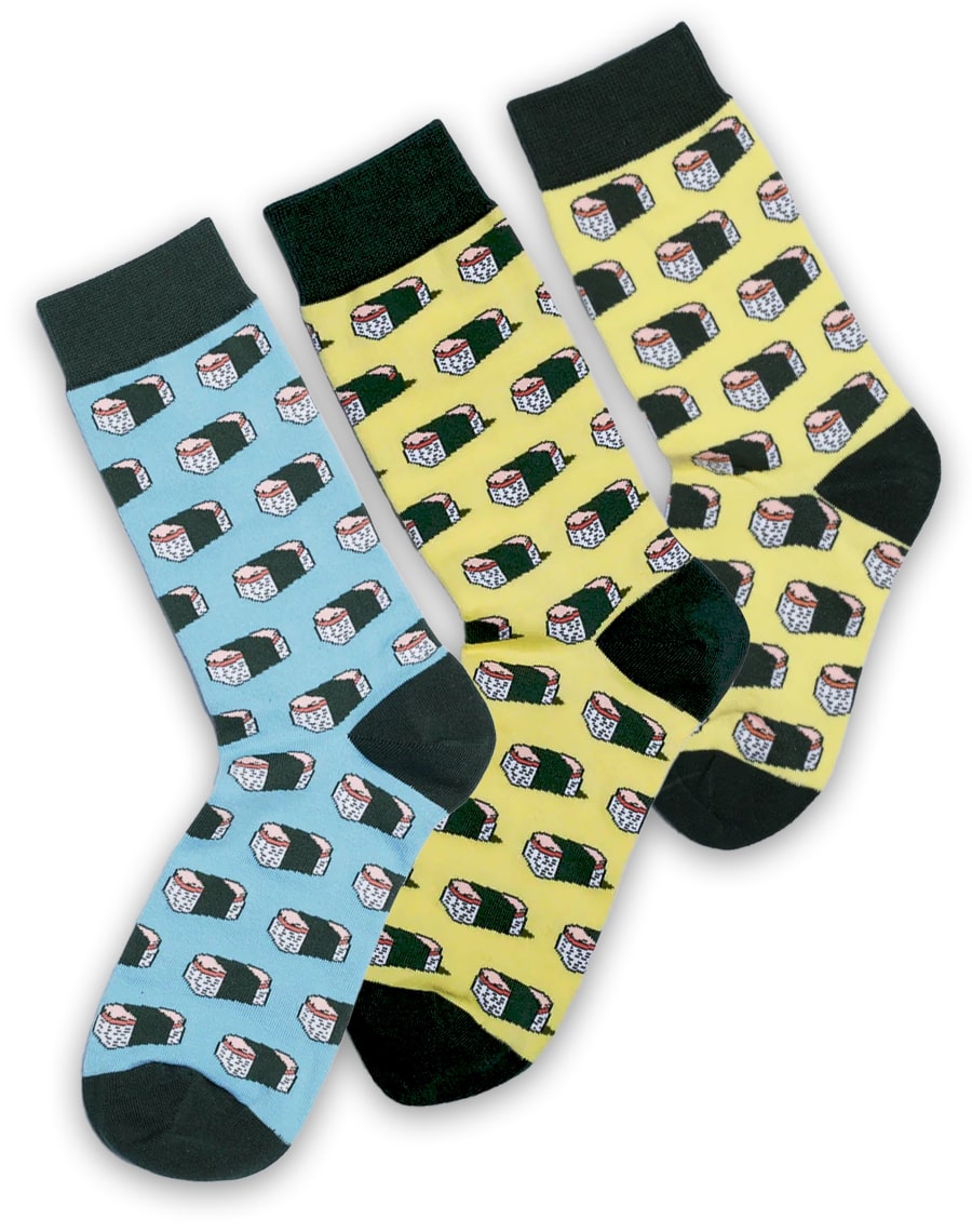 Family Spam Musubi Madness Matching Crew Socks | 3-Pair Bundle