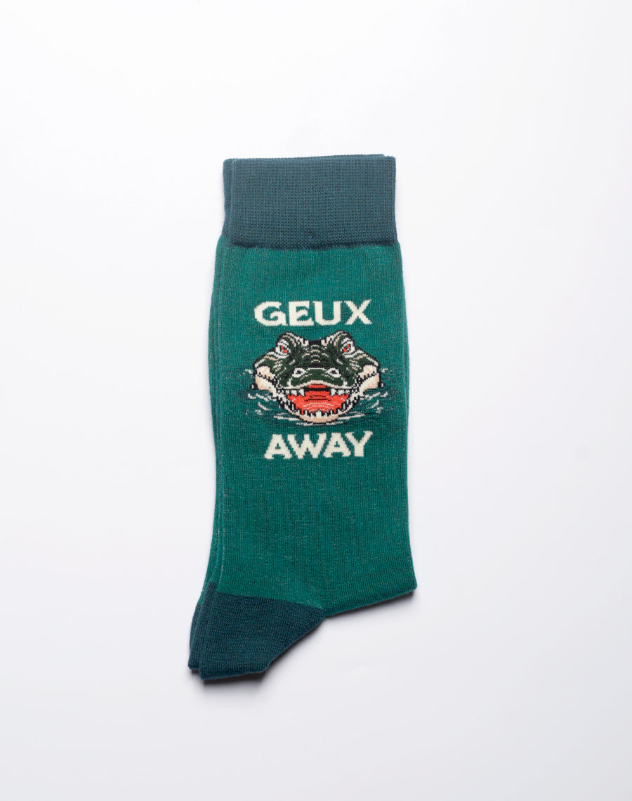 Fun Louisiana themed socks with gator illustration