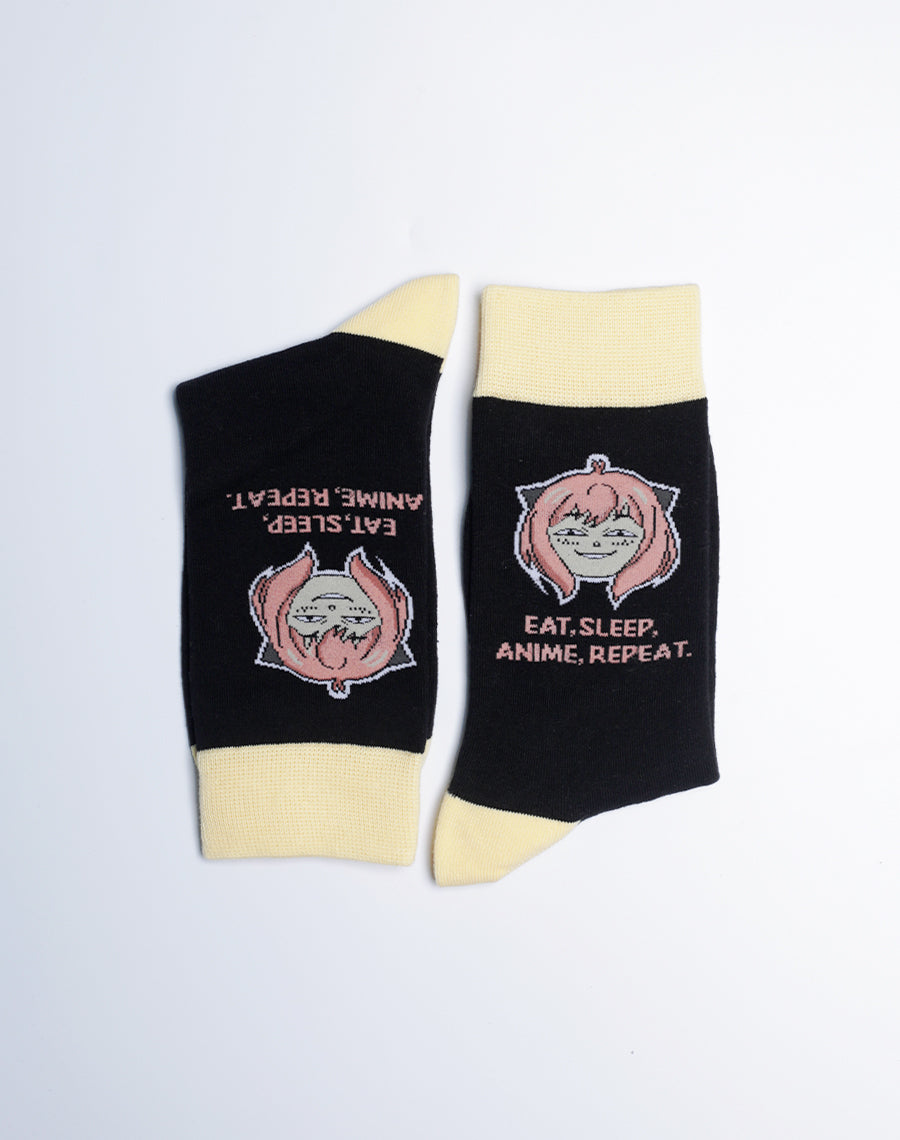 Funny Anime Socks with Sayings - Anime Girl Face Printed Socks