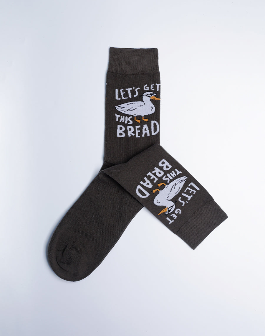 Men's Let's Get This Bread Funny Duck Crew Socks