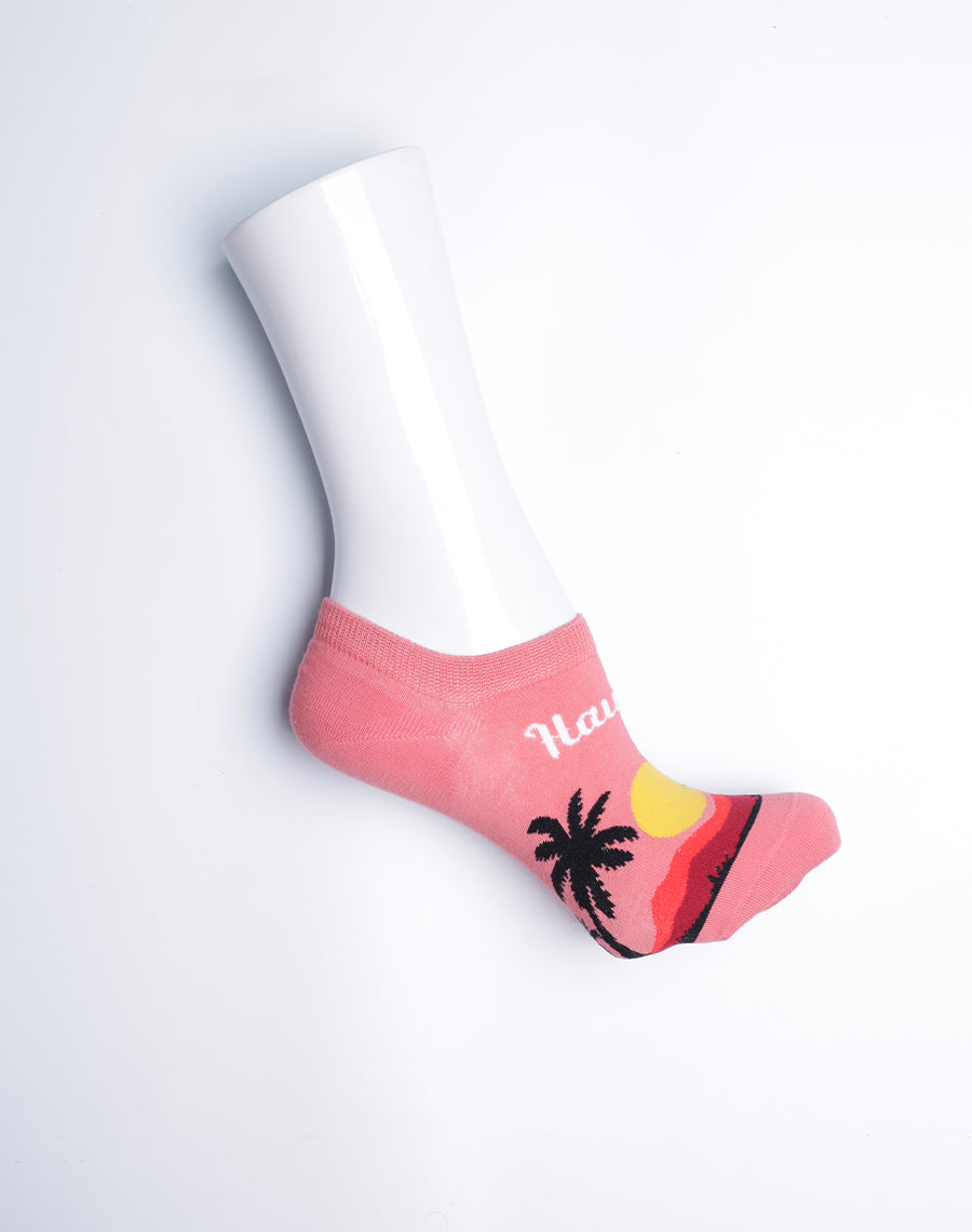 No Show Ankle Socks for Women - Hawaii Palm Tropical