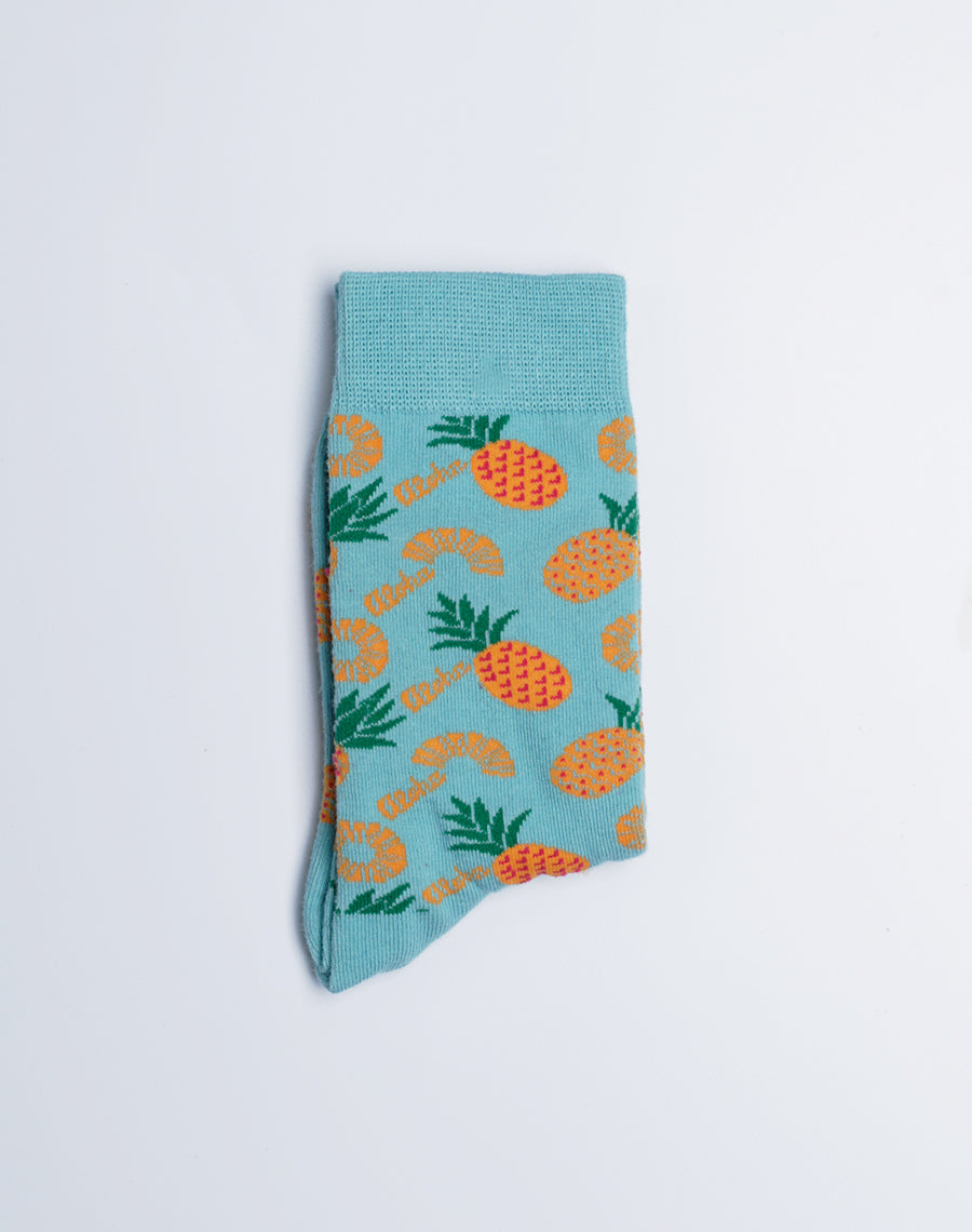 Premium High Quality Aloha Tropical Kids Socks - Light Blue Color