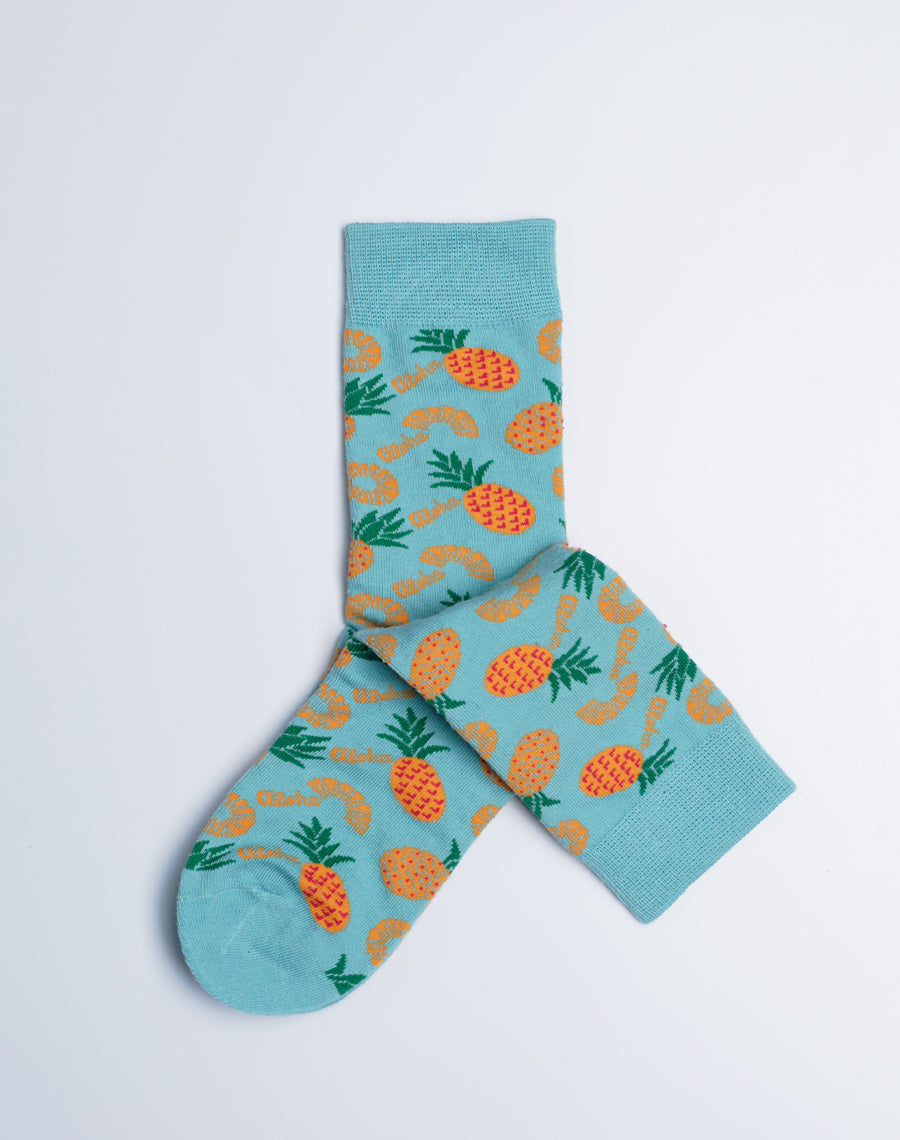 Tropical Socks for Kids - Aloha Pineapple Printed Socks