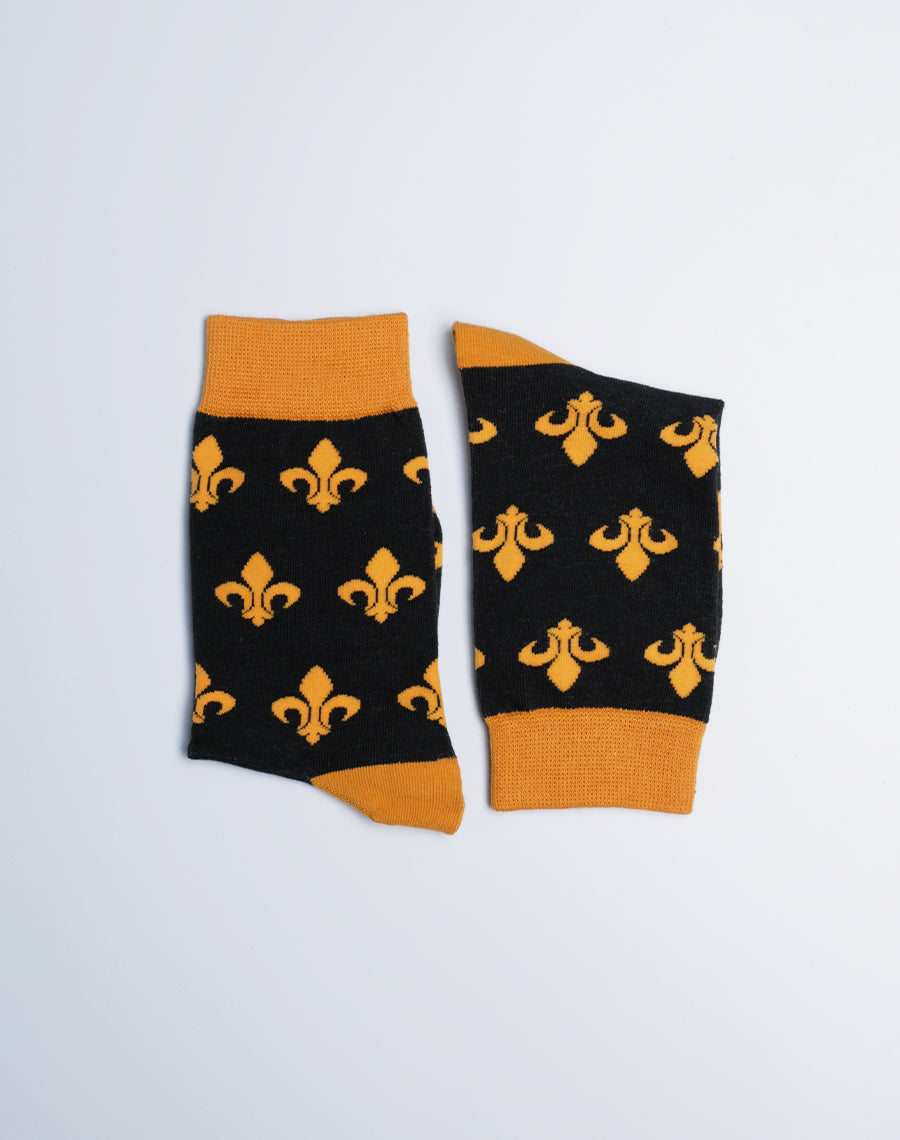 New Orleans Theme socks - Kids Fleur De Lis Crew Socks