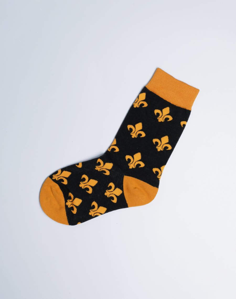Kids Fleur De Lis Crew Socks - New Orleans Cotton made Printed Socks