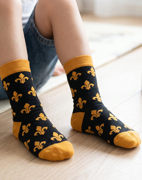 Kids Fleur De Lis Crew Socks