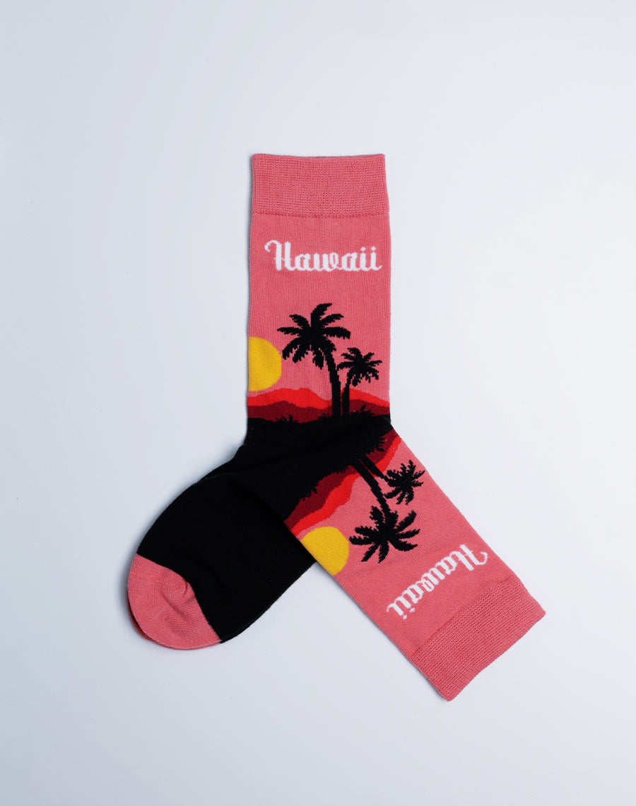 Kids Hawaii Palm Tropical Crew Socks - Just Fun Socks