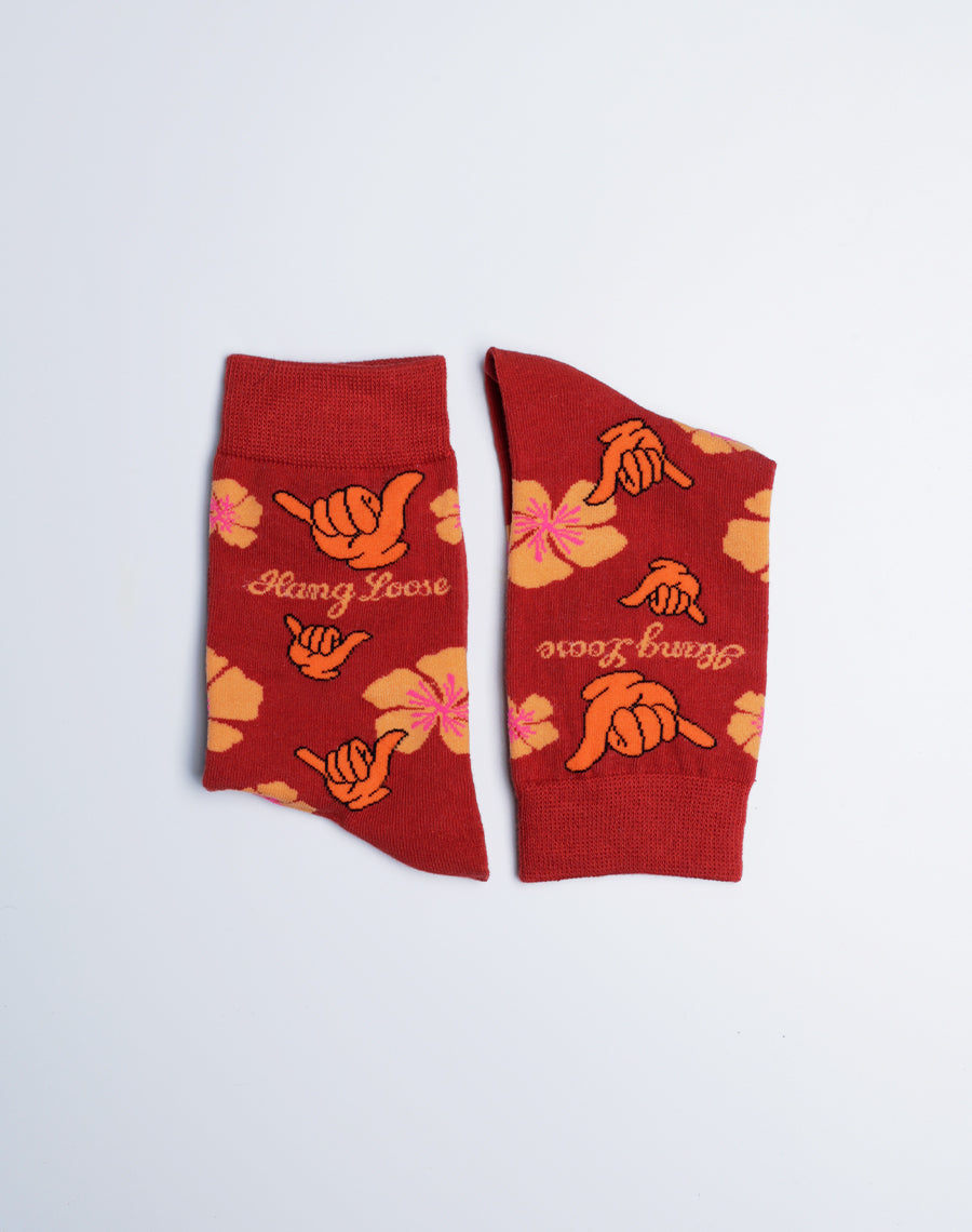 Premium Quality Socks for Boys and Girls - Kids Shaka Floral Hang Loose Crew Socks