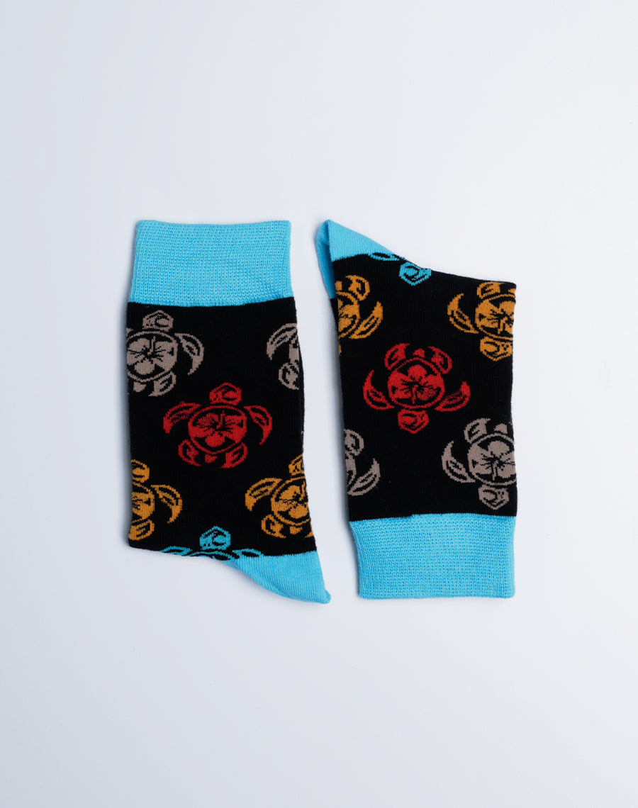 Tribal Turtle Machine Washable Cotton Made socks - Just fun Socks