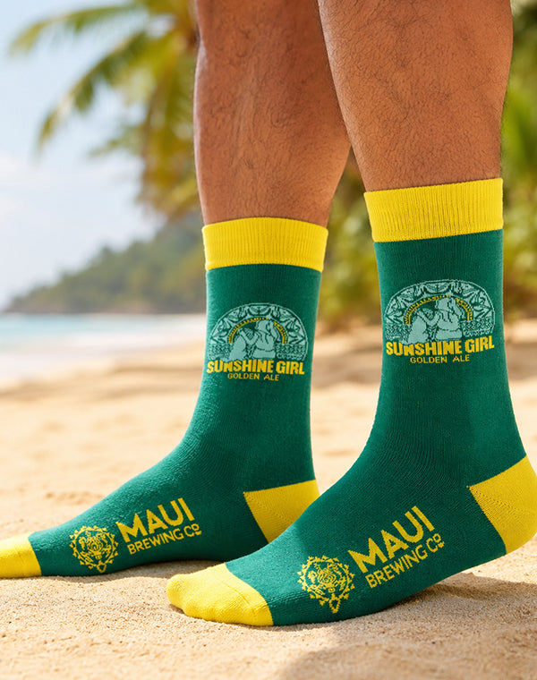 Maui Brewing Company Sunshine Girl Golden Ale Crew Socks