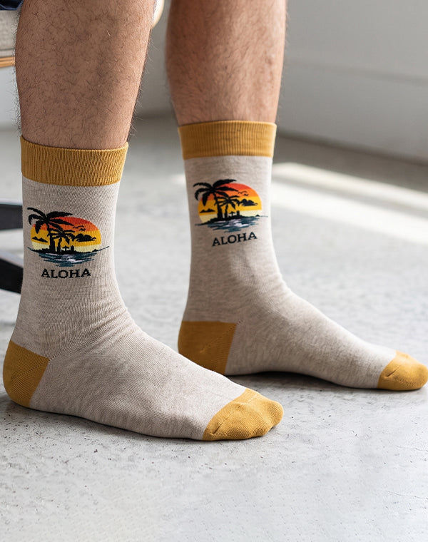 Men's Aloha Island Hawaiian Crew Socks