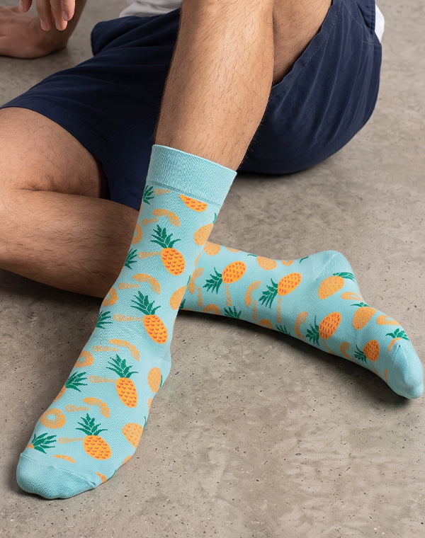 Men's Aloha Pineapple Tropical Crew Socks
