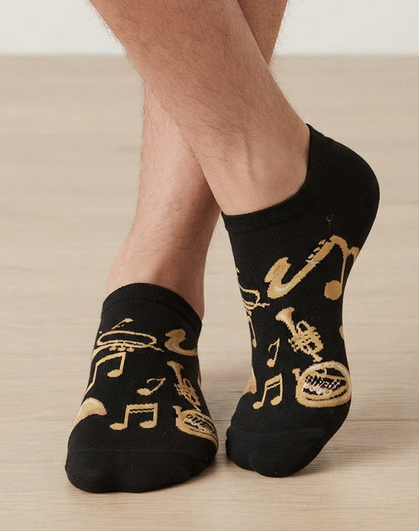 Men's Brass Instruments Jazz Music No Show Socks