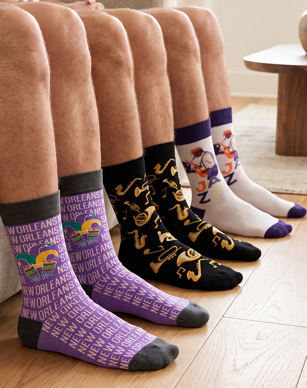 Men's Crescent City Rhythms Crew Socks Pack | 3-Pair Bundle