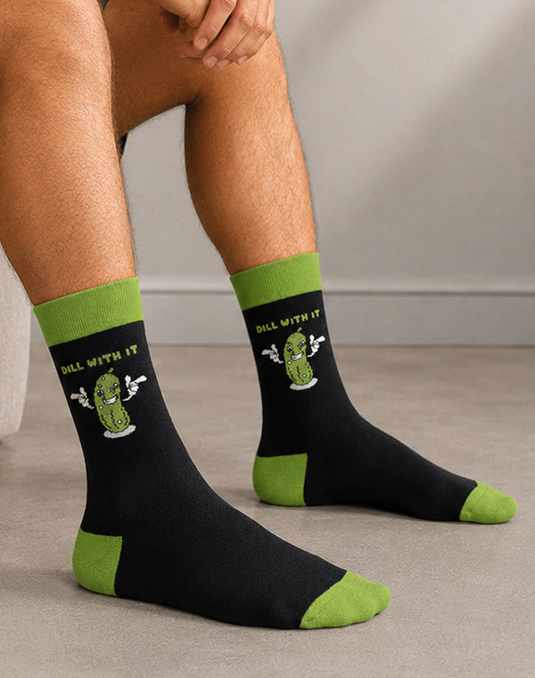 Men's Dill With It Pickle Crew Socks