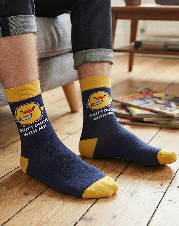 Men's Don't Duck With Me Funny Crew Socks