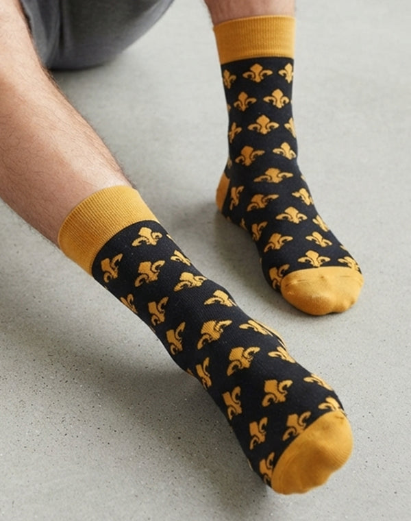 Men's Fleur De Lis Crew Socks