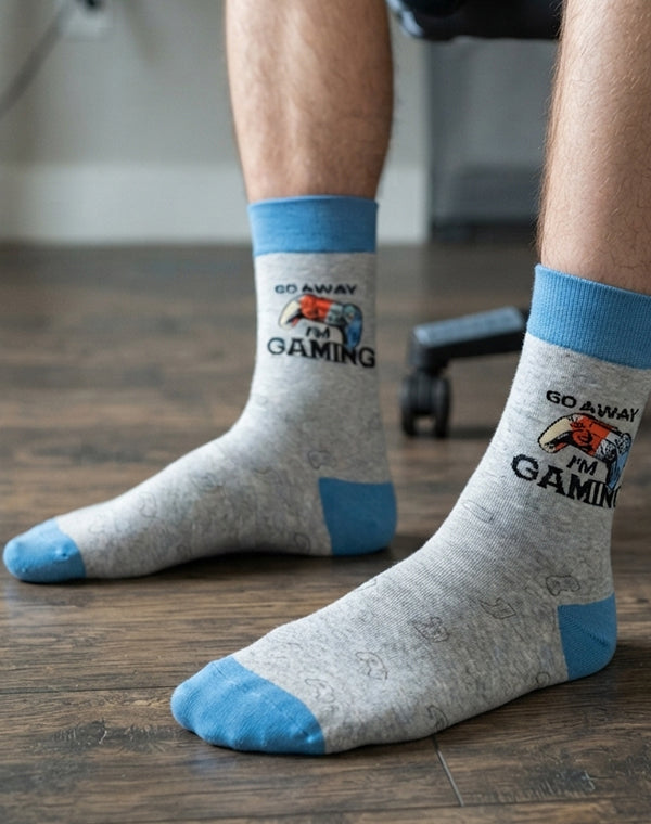 Men's Go Away I'm Gaming Controller Crew Socks