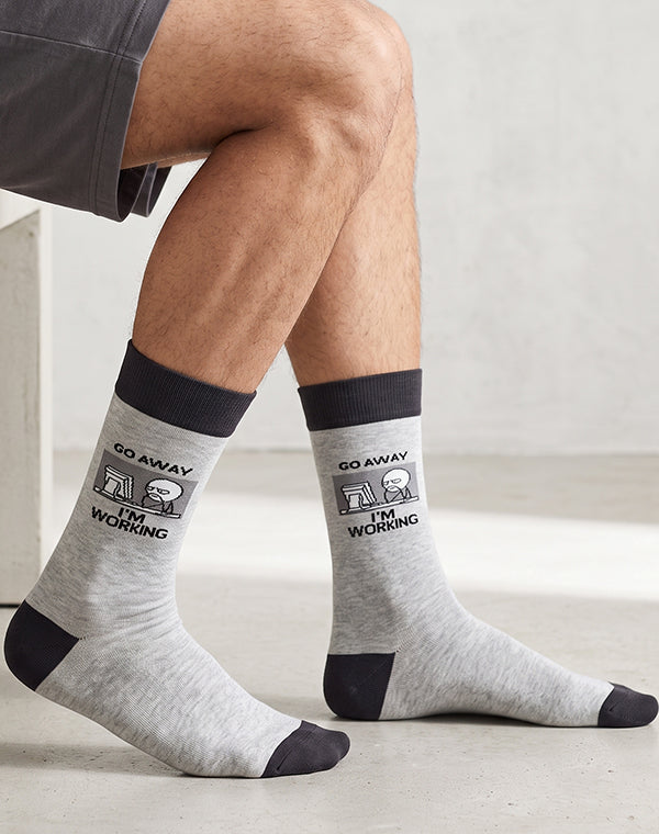 Men's Go Away I'm Working Crew Socks