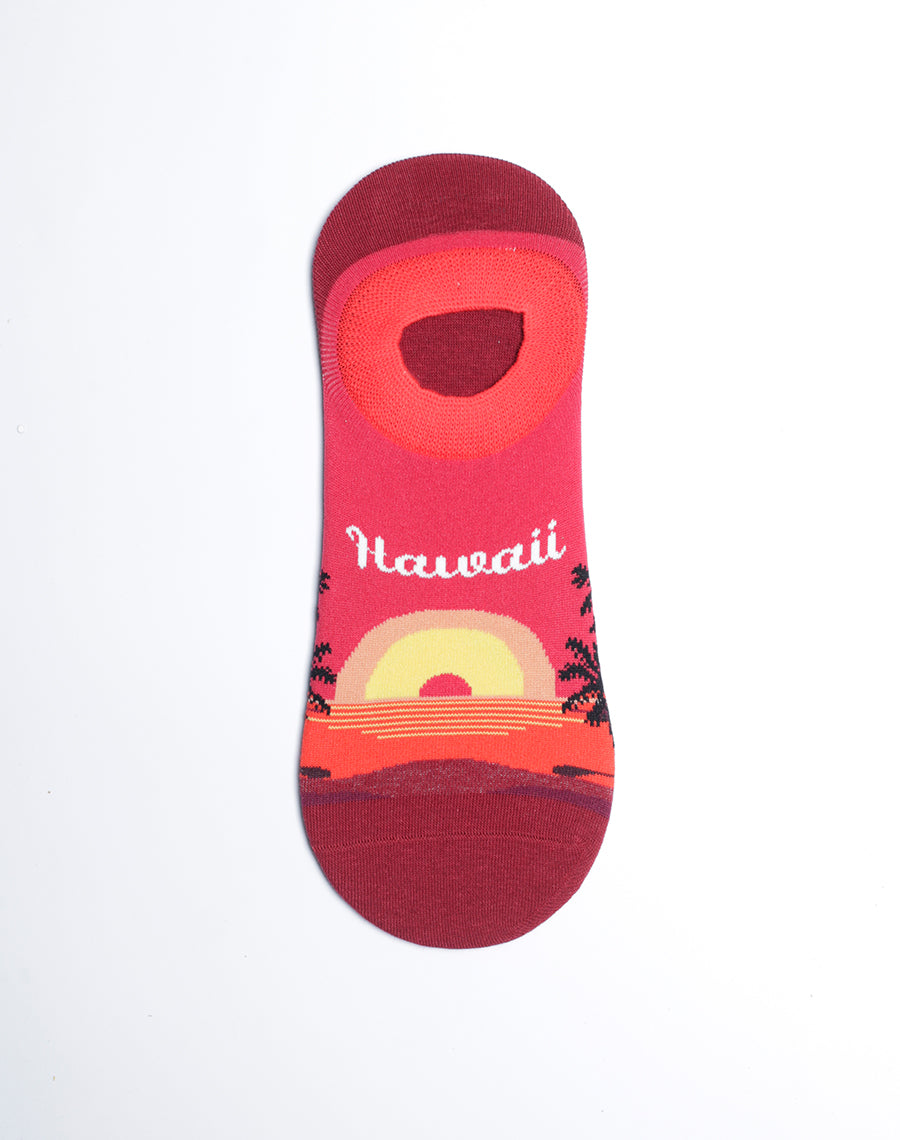 Buy No Show Socks for Men - Red Color Hawaii Printed Beach Theme Socks