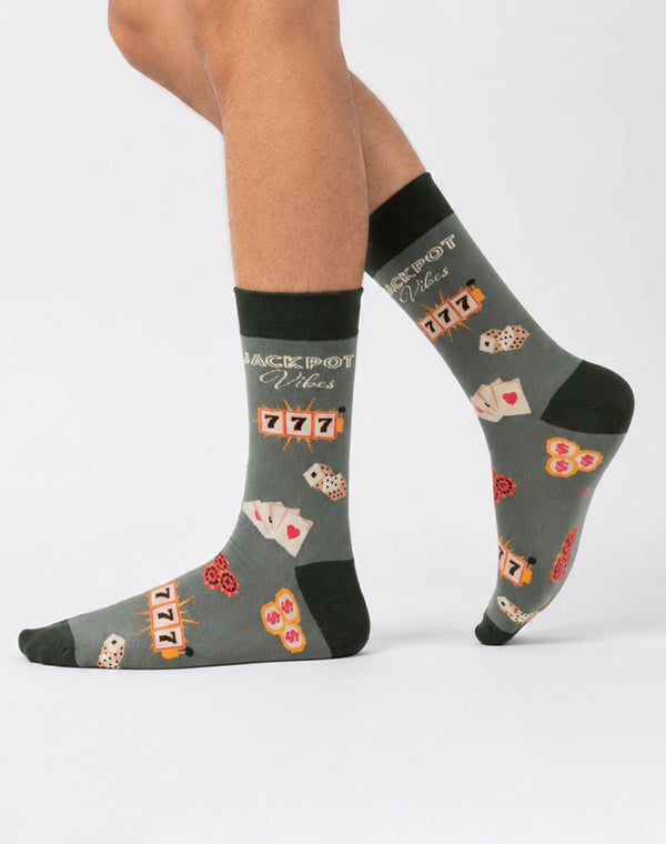 Men's Las Vegas Jackpot Vibes Casino Crew Socks