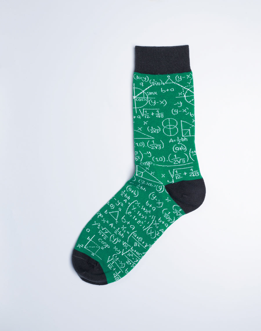 Mens Chalkboard Crew Socks - Green Color  Comfortable Socks for Men