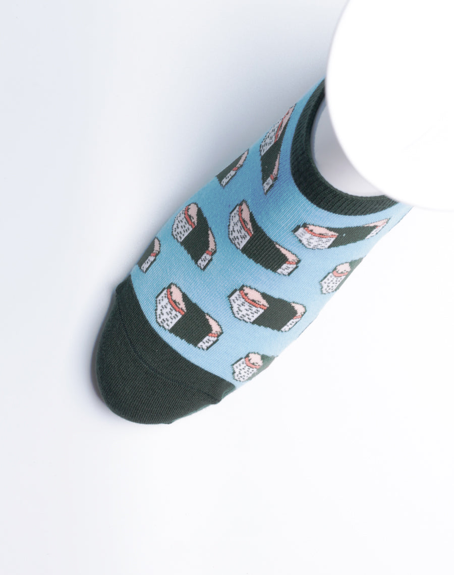 Hawaiian Musubi Socks - Just Fun Socks - Blue Color - Comfortable and Printed