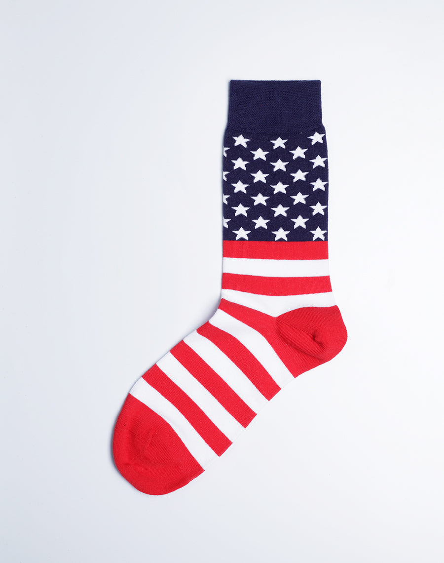 Men's United States of America Flag Crew Socks - Just Fun Socks