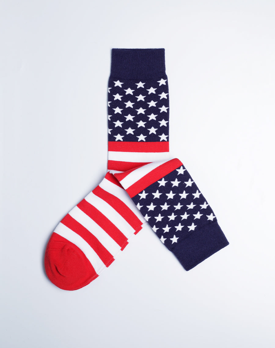 United States of America Flag Crew Socks for Men - Cotton Made