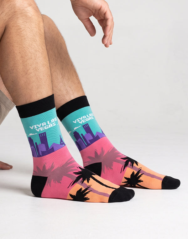 Men's Viva Las Vegas Skyline Crew Socks