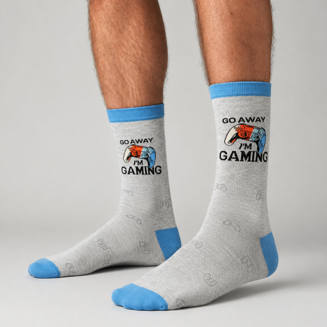 Men's Go Away I'm Gaming Controller Crew Socks