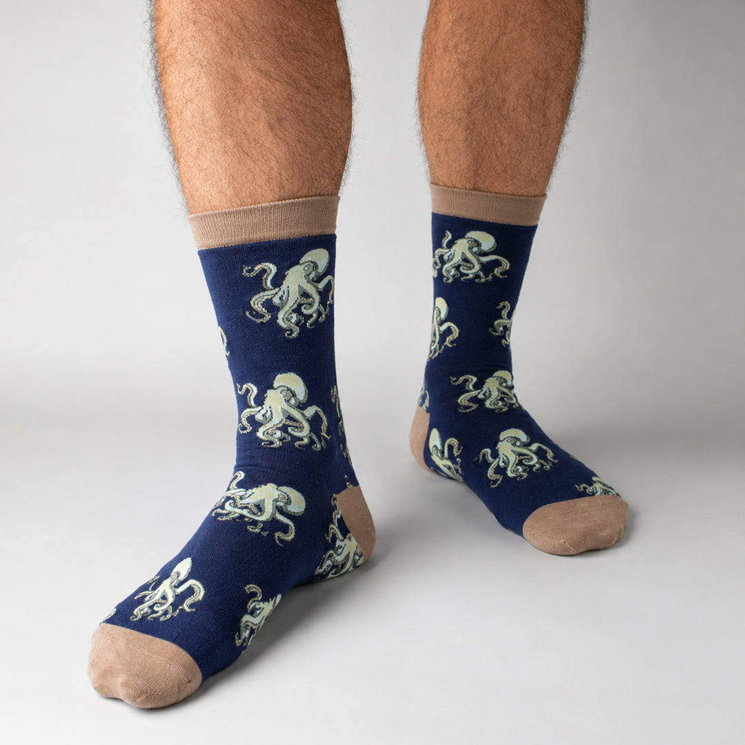 Men's Octo Marine Octopus Crew Socks