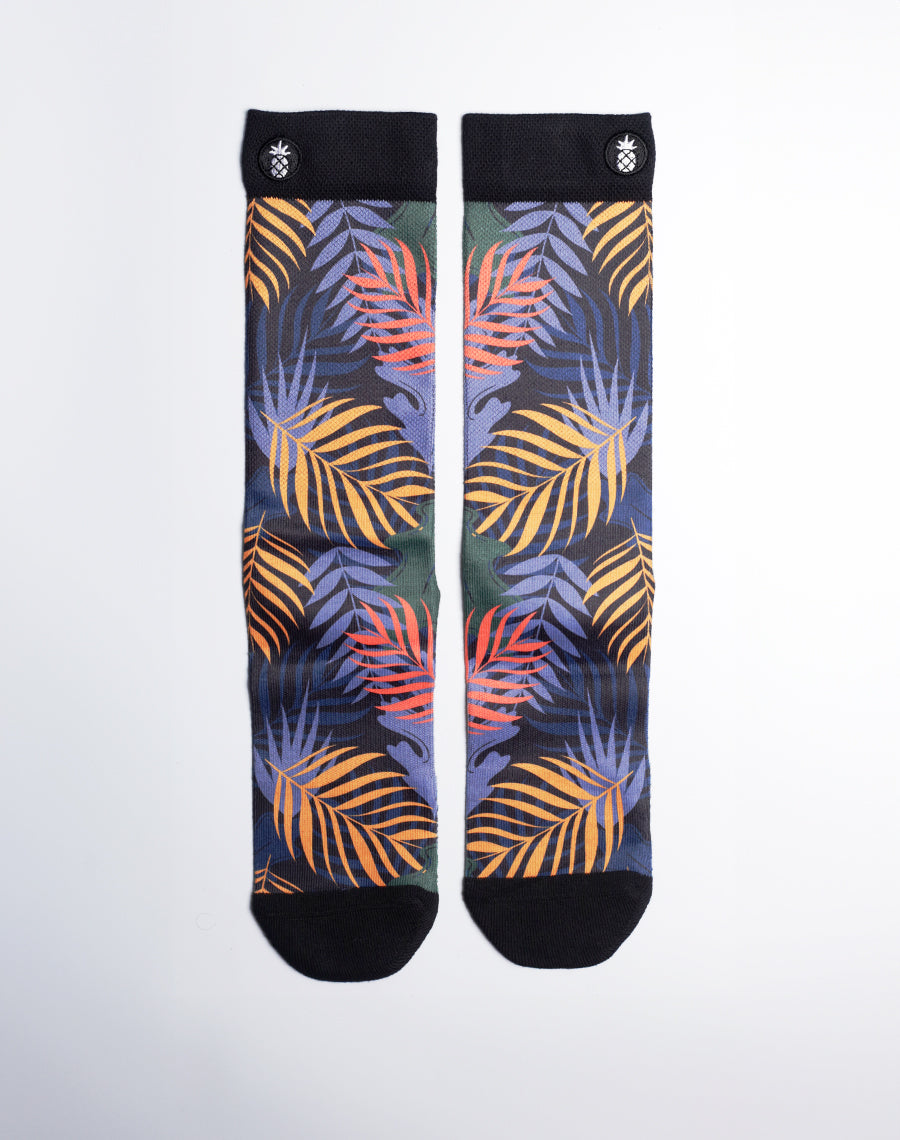 Multicolored printed crew socks