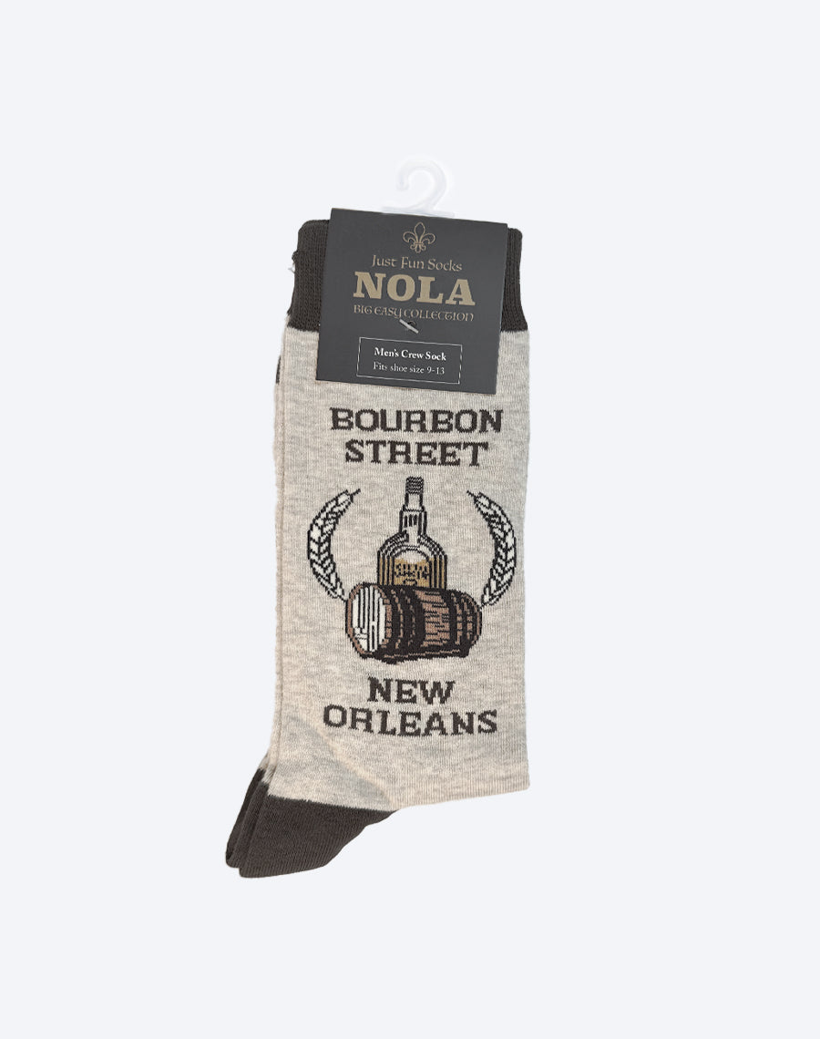 Light Brown Color New Orleans Crew Socks for Men - Party Socks - NOLA Collection
