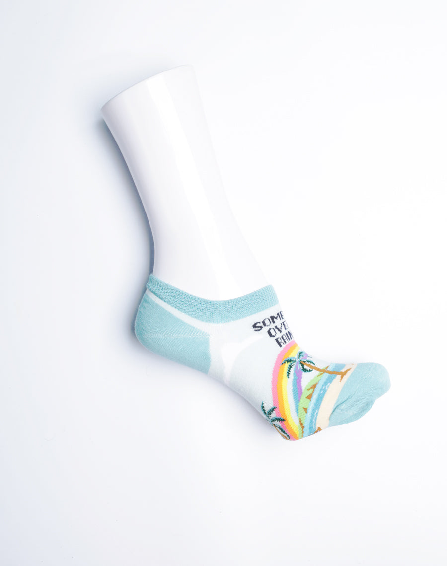 No Show Socks for Women - Somewhere over the Rainbow Ankle Socks